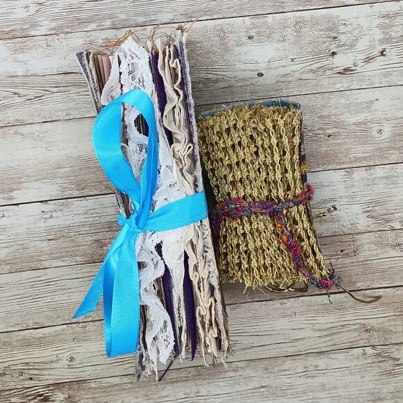 Small Purple & Gold Junk Journal, Handmade Recycled Journal, Chunky Junk Journal - Picture 3 of 16